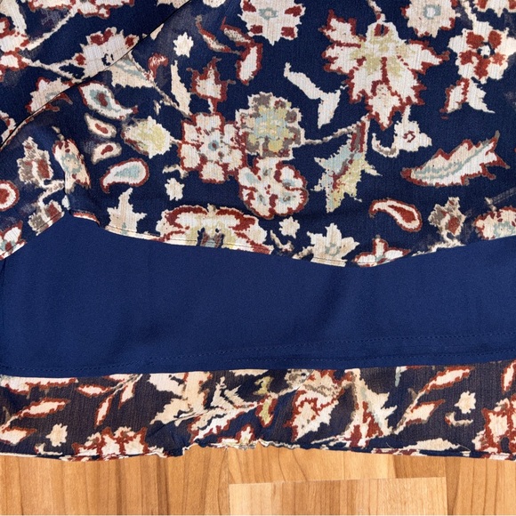 Lauren Ralph Lauren Floral Print Navy Tiered Skirt 16 - Picture 4 of 6